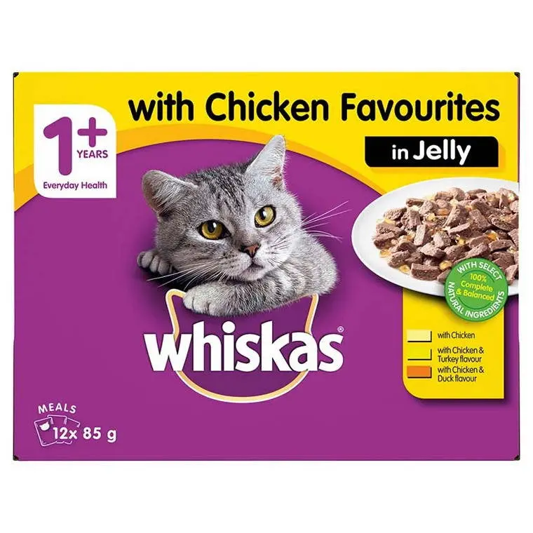 Whiskas Chicken in Jelly Wet Cat Food – 12 x 85g Pouches