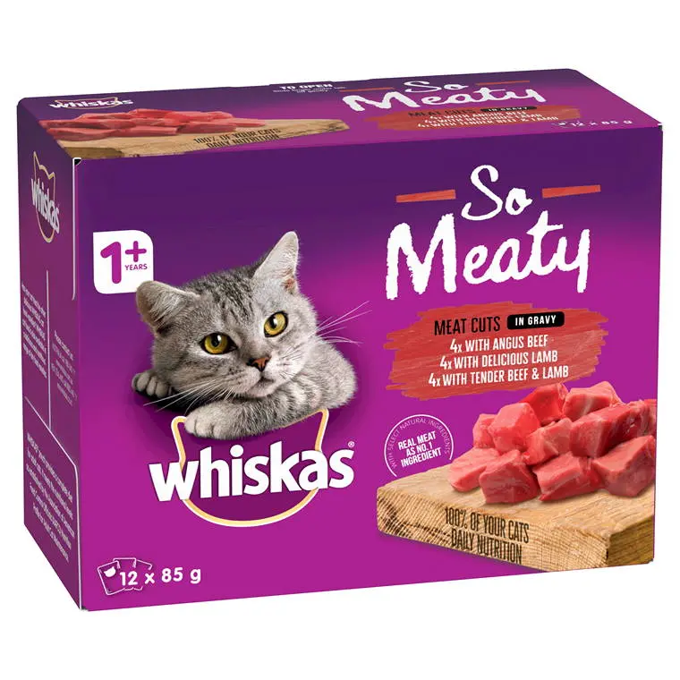 Whiskas So Meaty Wet Cat Food – 12 x 85g Pouches