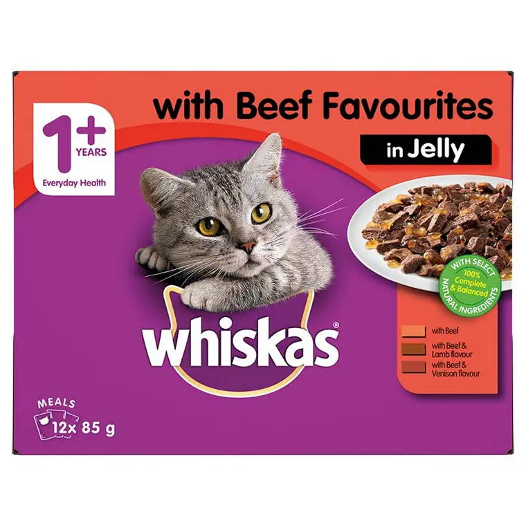 Whiskas Tuna in Jelly Wet Cat Food – 12-Count Multipack (85g Each)