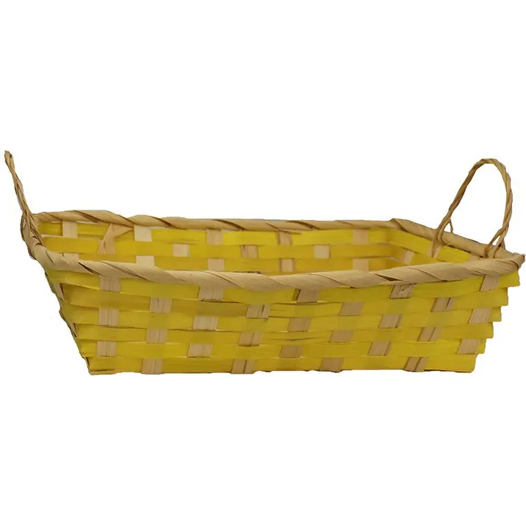 Woven Rectangular Basket with Handles – 29x22x7cm, 4 Color Options