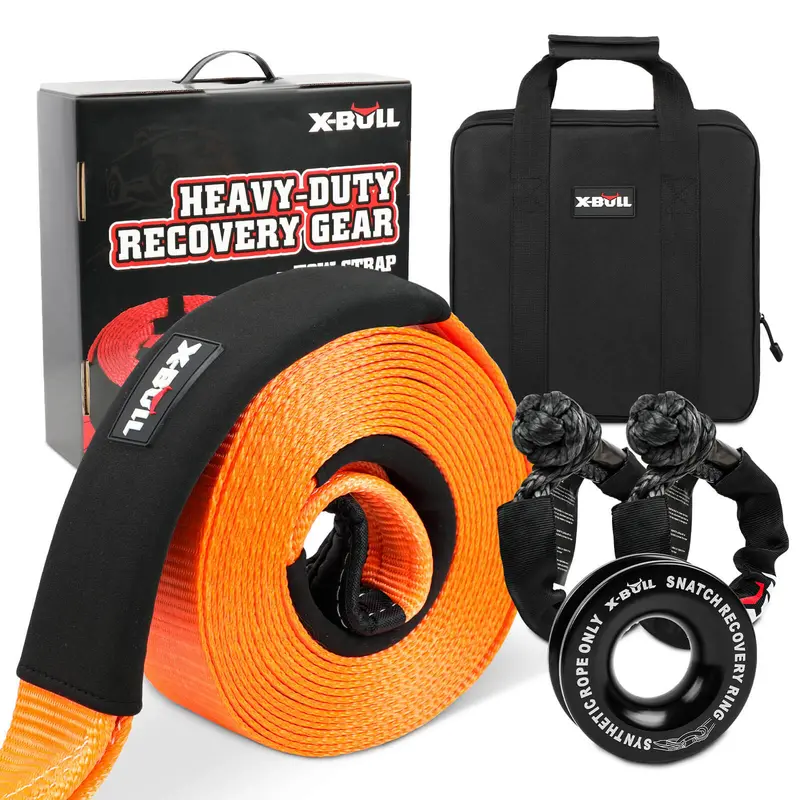 X-BULL Off-Road Recovery Kit – Snatch Strap, Soft Shackles, Pulley Block & Essential 4WD Gear